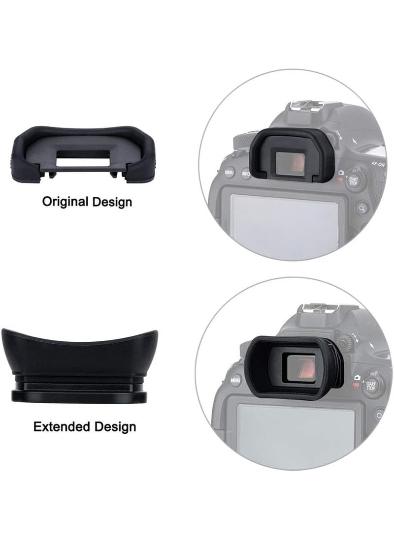 JJC JJC 2 Types Viewfinder Eyecup Eyepiece for Canon 6D Mark II 6D 5D Mark II 5D 90D 80D 70D Long Design  Orignal Eyeshape Replaces Canon EB Eye Cup  - Image 2