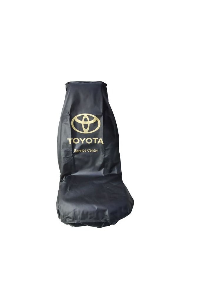 تويوتا غطاء مقعد سيارة عالمي لسيارات تويوتا - مقاوم للماء، متين، سهل التركيب، قابل للغسل، شعار مركز الخدمة - طقم من قطعتين - Image 2