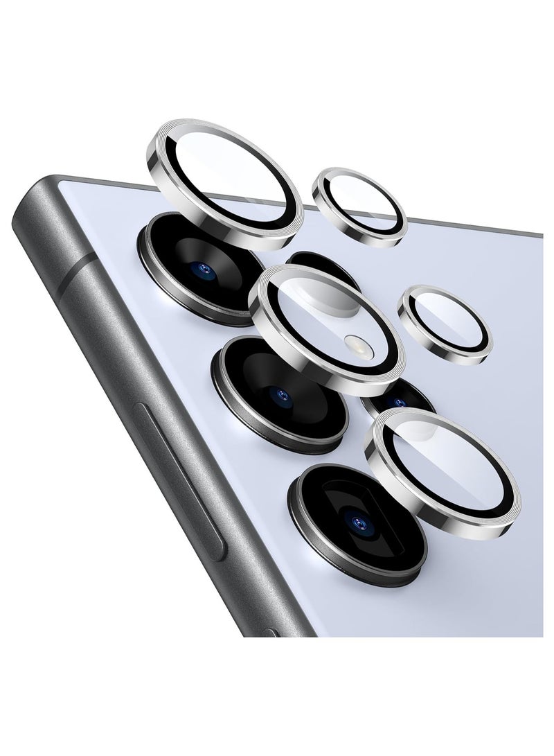 ELTRAZONE Samsung Galaxy S24 Ultra Camera Lens Protector, Individual Lens Protectors, Scratch-Resistant Ultra-Thin Tempered Glass with Aluminum Edging, Galaxy S24 Ultra Case Friendly, 1 Set, Silver - Image 1