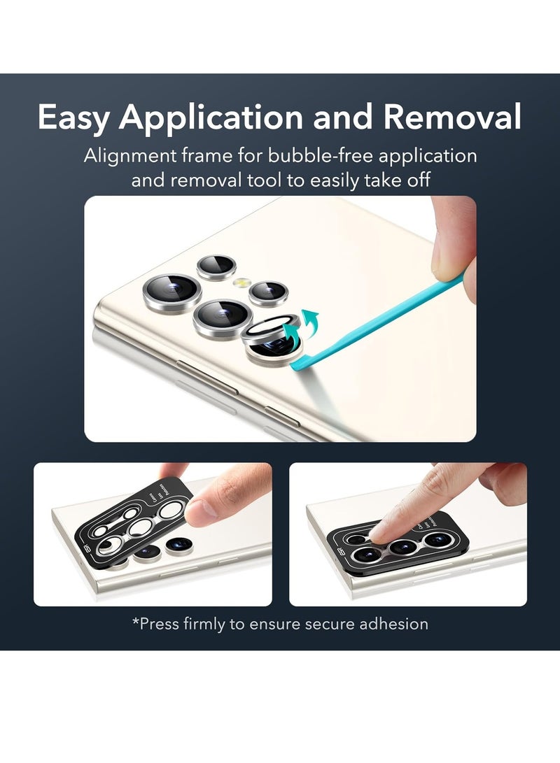 ELTRAZONE Samsung Galaxy S24 Ultra Camera Lens Protector, Individual Lens Protectors, Scratch-Resistant Ultra-Thin Tempered Glass with Aluminum Edging, Galaxy S24 Ultra Case Friendly, 1 Set, Silver - Image 4