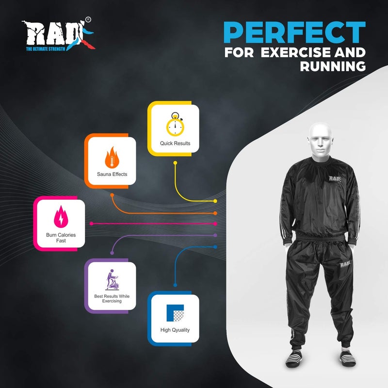 RAD Sauna Sweat Suit for Men & Women (Medium To 6XL) for Weight Loss & Fat Burn Sweating Suit (White, Medium) - Image 5