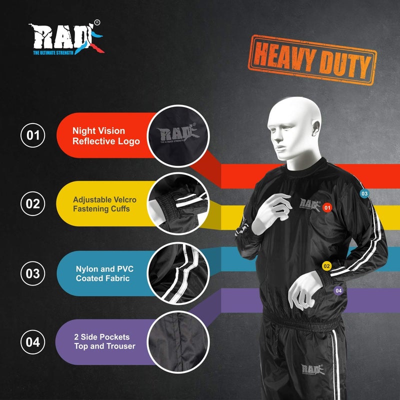 RAD Sauna Sweat Suit for Men & Women (Medium To 6XL) for Weight Loss & Fat Burn Sweating Suit (White, Medium) - Image 3