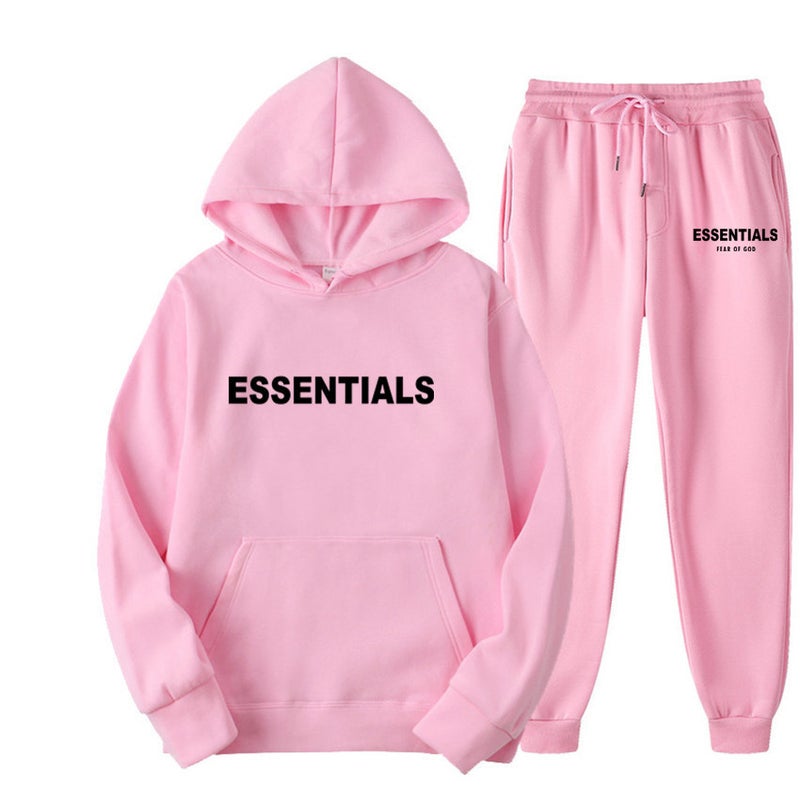 Men's Fleece-Lined Hooded Tracksuit Set Long Sleeve Casual Winter Sweatsuit