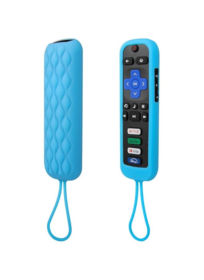 Generic - Universal Luminous Blue Protective Remote Cover for Roku/Now TV Remote Control, Remote Case Shockproof, Anti Slip, Anti Lost with Strap Glow Blue - Image 1
