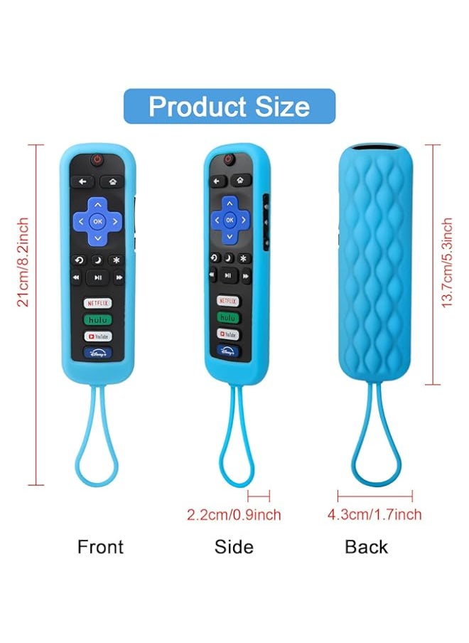 Generic - Universal Luminous Blue Protective Remote Cover for Roku/Now TV Remote Control, Remote Case Shockproof, Anti Slip, Anti Lost with Strap Glow Blue - Image 1