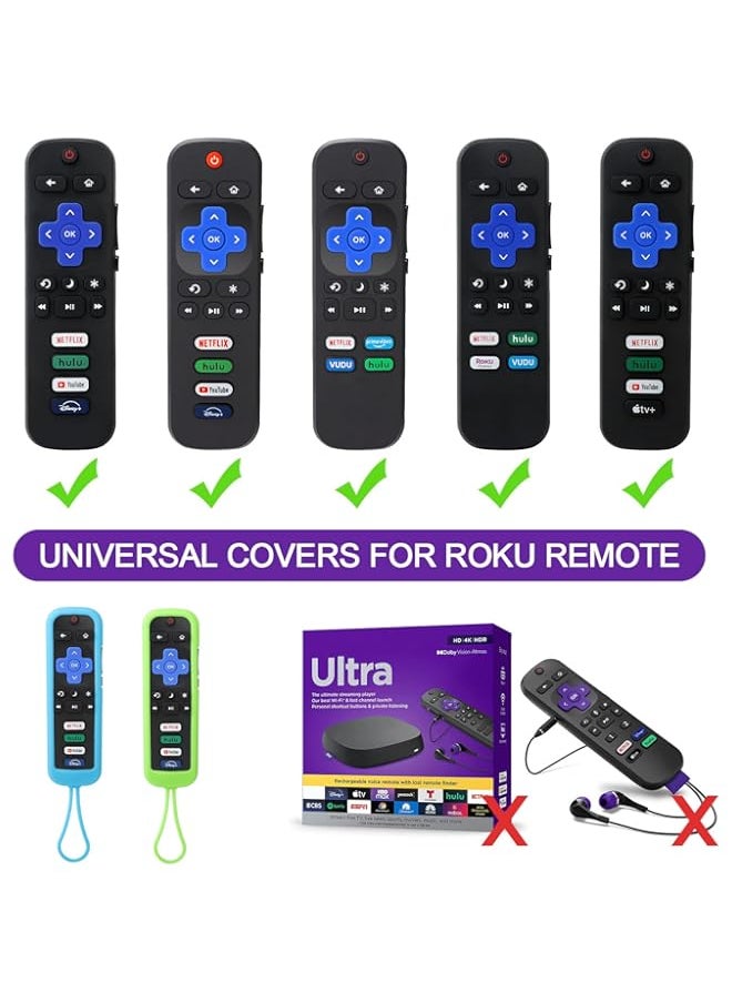 Generic - Universal Luminous Blue Protective Remote Cover for Roku/Now TV Remote Control, Remote Case Shockproof, Anti Slip, Anti Lost with Strap Glow Blue - Image 1