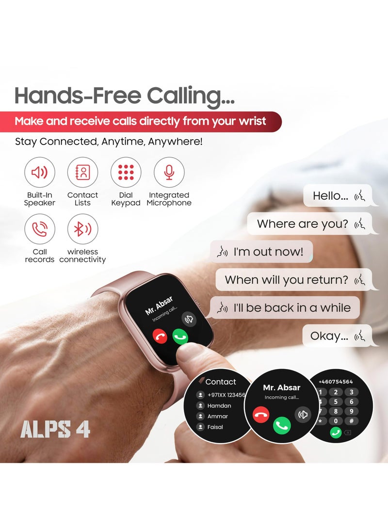 SWISS MILITARY Swiss Military Alps 4 Smartwatch Pink – AMOLED Display, Bluetooth Calling, Health Tracking, IP67, Wireless Charging  - Image 5
