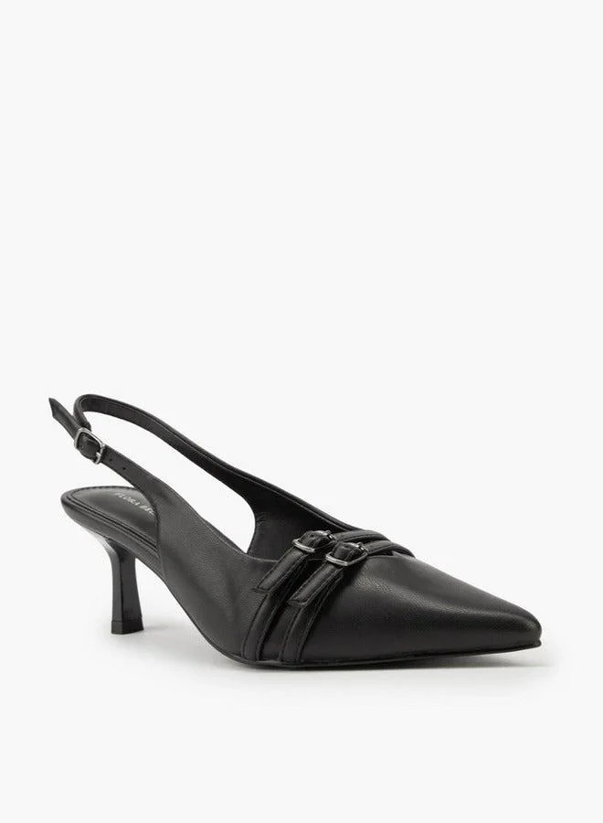 Flora Bella By Shoexpress Buckle Accent Shoes with Flared Heels