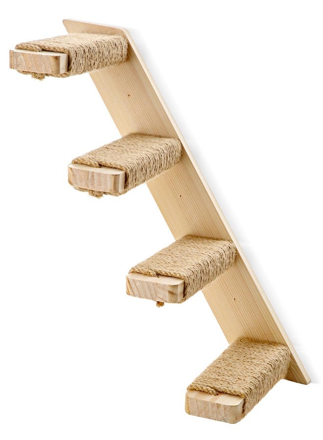 Ewenono 1 Pack 4 Steps Cat Wall Shelves Cat Wall Stairs with Sisal Rope.an Improved＆Stronger Cat Wall Steps Cat Tree Supplies - Image 1