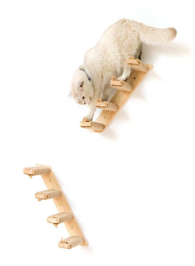 Ewenono 1 Pack 4 Steps Cat Wall Shelves Cat Wall Stairs with Sisal Rope.an Improved＆Stronger Cat Wall Steps Cat Tree Supplies - Image 3