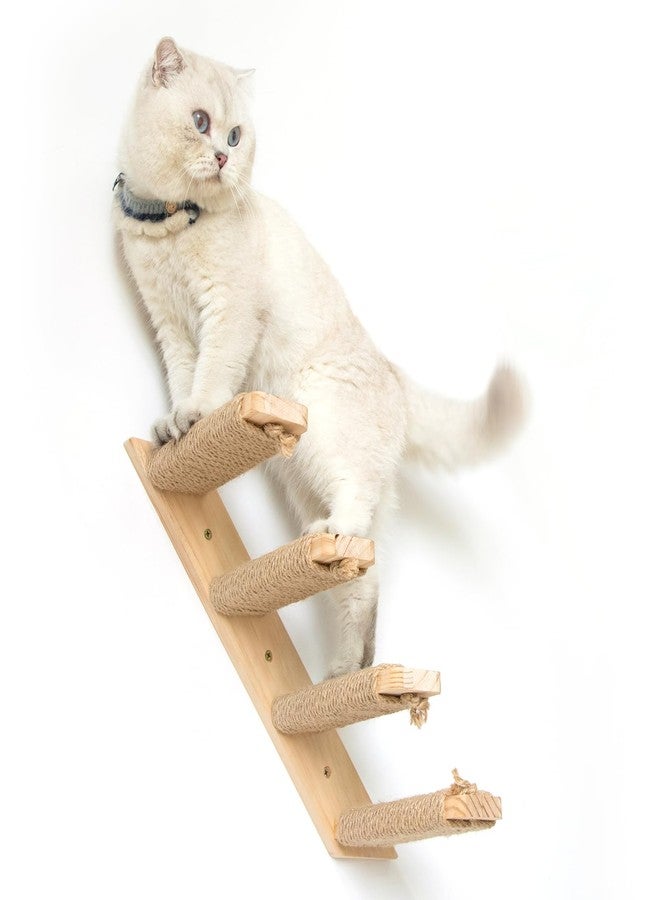Ewenono 1 Pack 4 Steps Cat Wall Shelves Cat Wall Stairs with Sisal Rope.an Improved＆Stronger Cat Wall Steps Cat Tree Supplies - Image 2