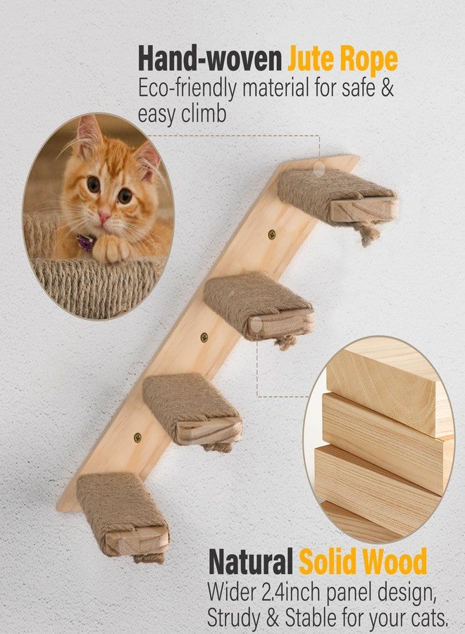 Ewenono 1 Pack 4 Steps Cat Wall Shelves Cat Wall Stairs with Sisal Rope.an Improved＆Stronger Cat Wall Steps Cat Tree Supplies - Image 5