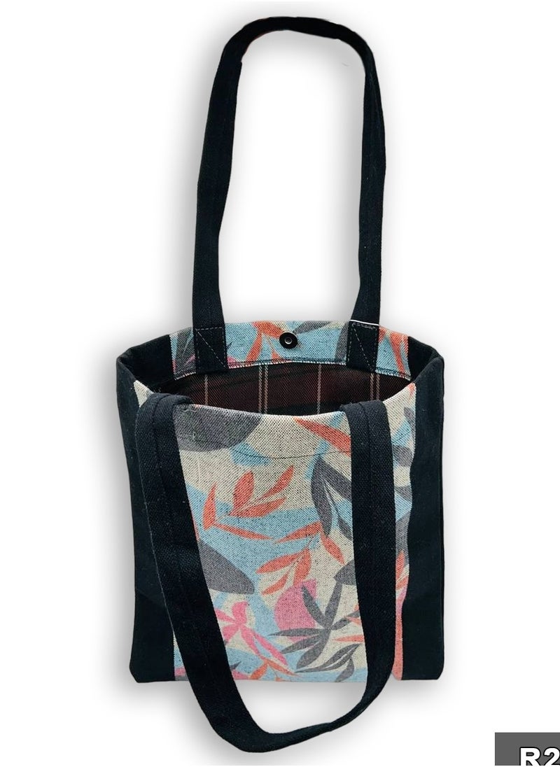 Gharibo Bags Tree leaves casual printed linen tote bag  - Image 3