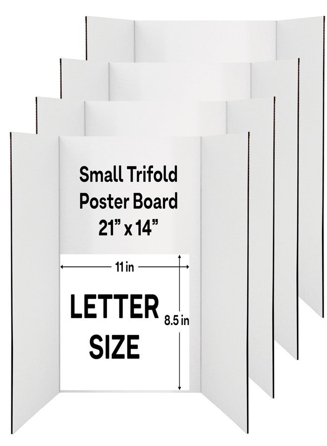 Emraw Small Trifold Poster Board 14" x 21" (4 Pack) - White Presentation Board, Tri Fold Poster Boards Lightweight and Portable - by Emraw - Image 1