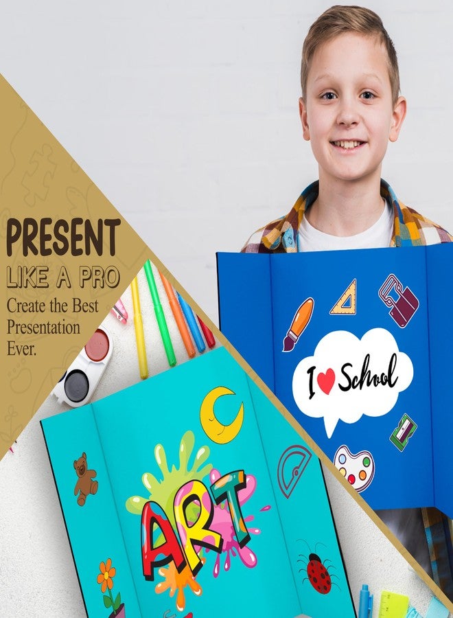 Emraw Small Trifold Poster Board 14" x 21" (4 Pack) - White Presentation Board, Tri Fold Poster Boards Lightweight and Portable - by Emraw - Image 2