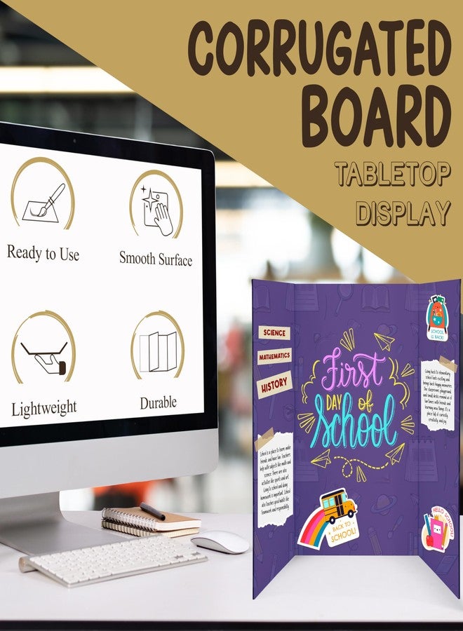 Emraw Small Trifold Poster Board 14" x 21" (4 Pack) - White Presentation Board, Tri Fold Poster Boards Lightweight and Portable - by Emraw - Image 5