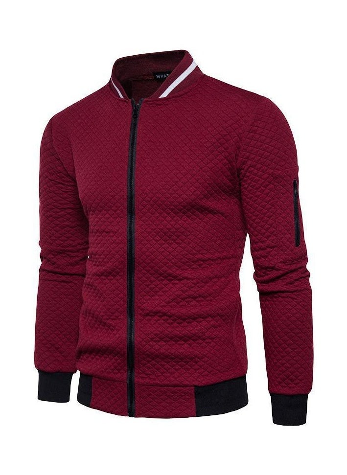 KUYING Zipper Cardigan Stand Up Collar Casual Sports Top  - Image 1