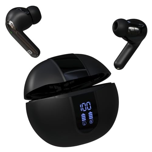 Portronics Twins 29 ANC in-ear TWS Wireless Bluetooth Earbuds With Digital Display, Upto 30 Hours Playtime, Auto ENC, Low Latency, BT 5.4V,10mm Driver,IPX5 Water Resistant, Type C Fast Charging(Black) - Image 1