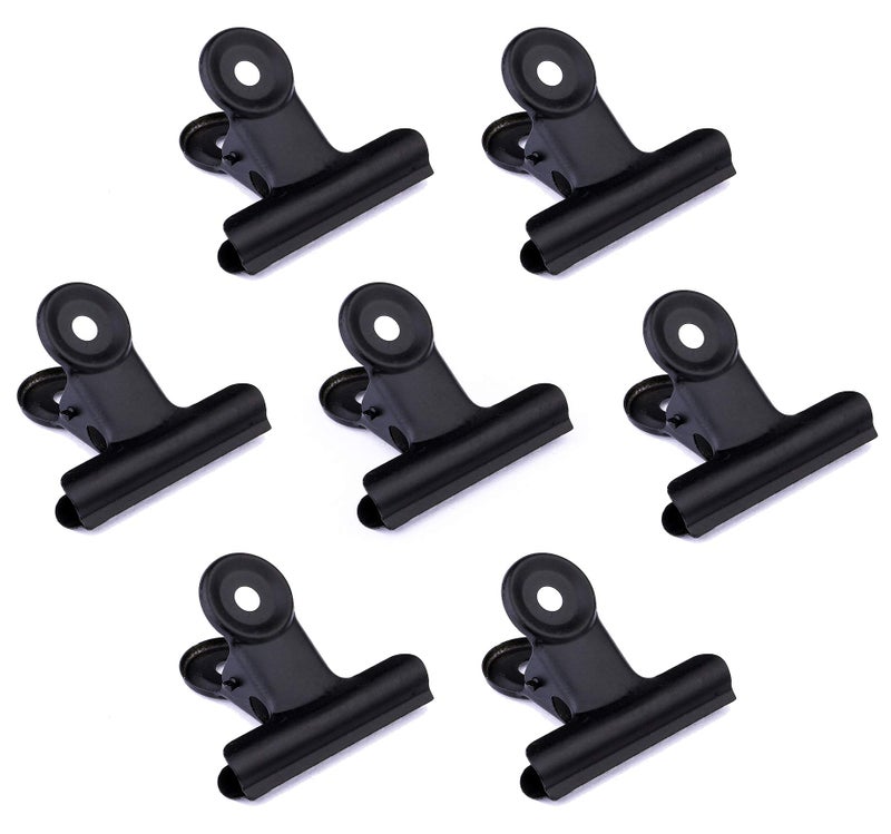 HomeImpel 20 Pack 2 Inch Polished Steel Clips, Metal Bulldog Binder Clips, Large Hinge Paper Clips Clamps for Food Bags, Pictures Photos, Art Crafts, Home Office Supply (Black) - Image 1
