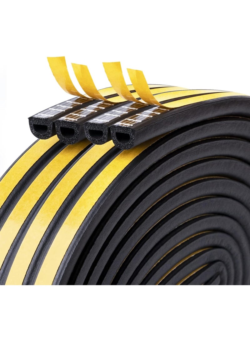 33Feet Long Weather Stripping for Door,Insulation Weatherproof Doors and Windows Seal Strip, Avoidance Rubber Self-Adhesive Weatherstrip,(2 Rolls,16.5Ft/10m Each,Black) - Image 1