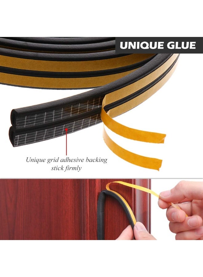 33Feet Long Weather Stripping for Door,Insulation Weatherproof Doors and Windows Seal Strip, Avoidance Rubber Self-Adhesive Weatherstrip,(2 Rolls,16.5Ft/10m Each,Black) - Image 3