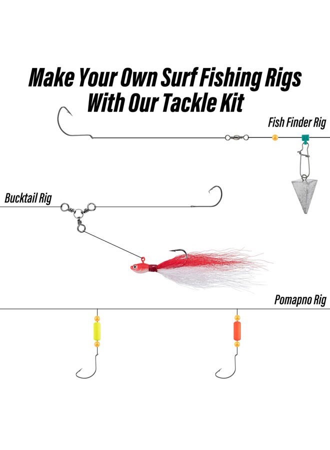 Dr.Fish 269-Piece Surf Fishing Tackle Kit with Box, Saltwater Fishing Tackle, Lure & Rig Accessories, Bucktail Jigs, Pyramid Sinkers - Image 4