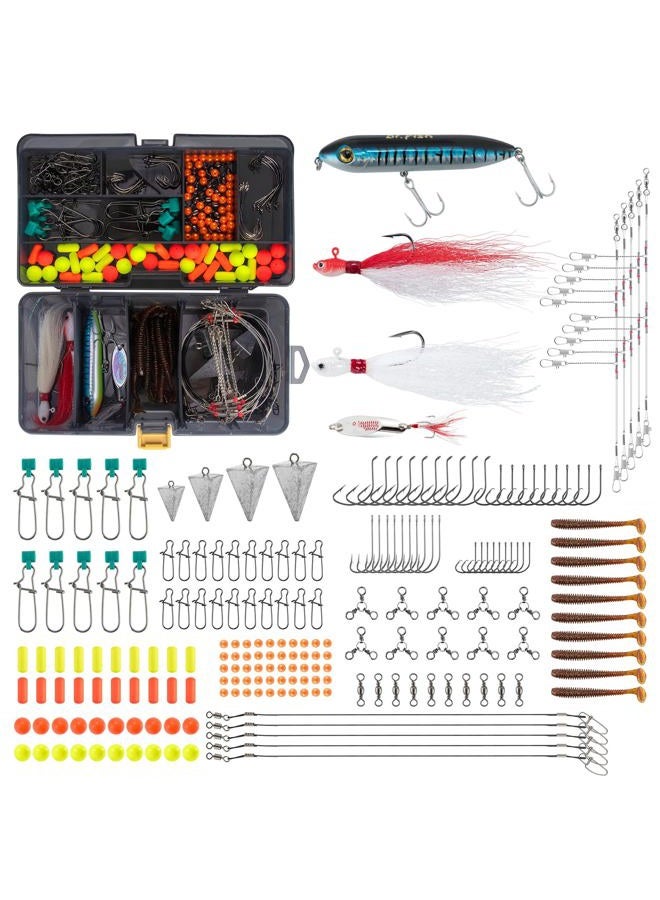 Dr.Fish 269-Piece Surf Fishing Tackle Kit with Box, Saltwater Fishing Tackle, Lure & Rig Accessories, Bucktail Jigs, Pyramid Sinkers - Image 1