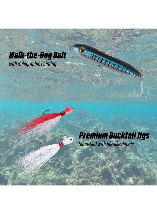 Dr.Fish 269-Piece Surf Fishing Tackle Kit with Box, Saltwater Fishing Tackle, Lure & Rig Accessories, Bucktail Jigs, Pyramid Sinkers - Image 5