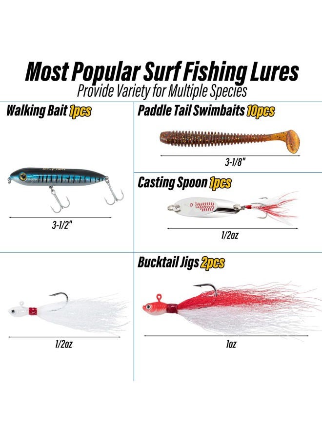 Dr.Fish 269-Piece Surf Fishing Tackle Kit with Box, Saltwater Fishing Tackle, Lure & Rig Accessories, Bucktail Jigs, Pyramid Sinkers - Image 2