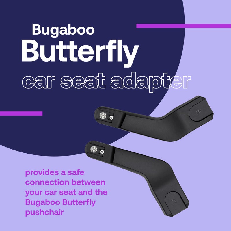 Bugaboo محول مقعد السيارة بوجابو باترفلاي لعربة باترفلاي، نظام سهل وآمن وبديهي للنقر والانطلاق، أسود - Image 2