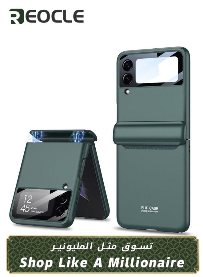 REOCLE Samsung Galaxy Z Flip 4 3 Case with Hinge Protection Full Cover Slim Case All-Inclusive Shockproof Volume Key Protection Case for Galaxy Z Flip 4 3 - Image 1