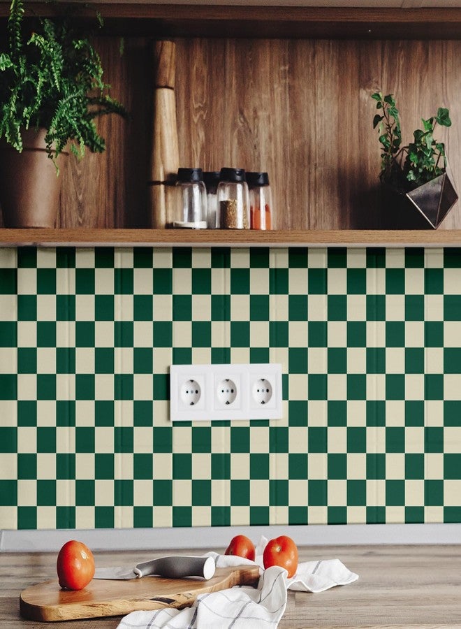 Drydiet Retro Checkered Peel and Stick Wallpaper Funky 70s Removable Vintage Decorative Wallpaper Checkerboard Decor for Bathroom Cabinet(9.8' X 15.75'',Turquoise) - Image 4