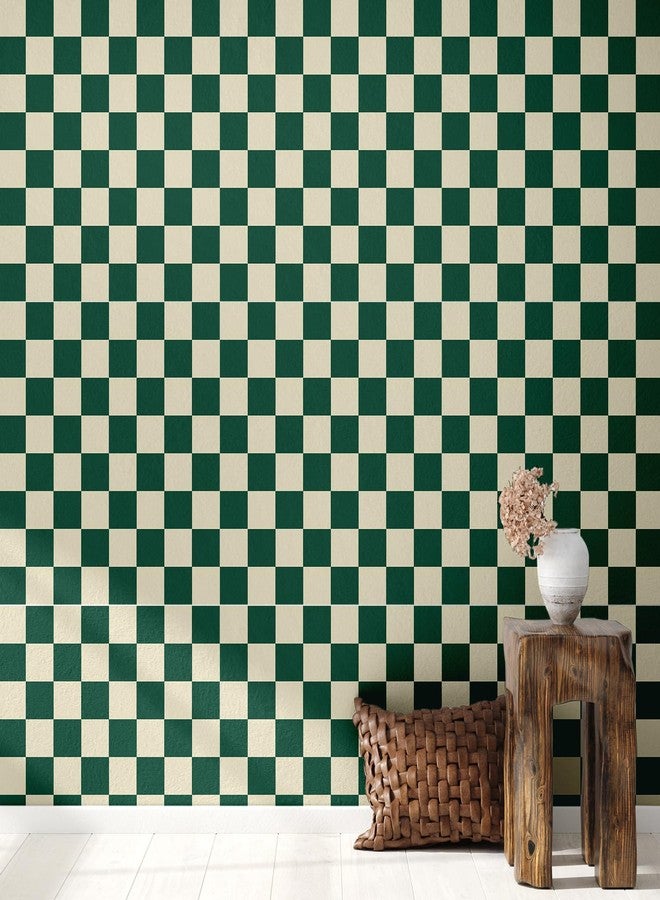 Drydiet Retro Checkered Peel and Stick Wallpaper Funky 70s Removable Vintage Decorative Wallpaper Checkerboard Decor for Bathroom Cabinet(9.8' X 15.75'',Turquoise) - Image 5