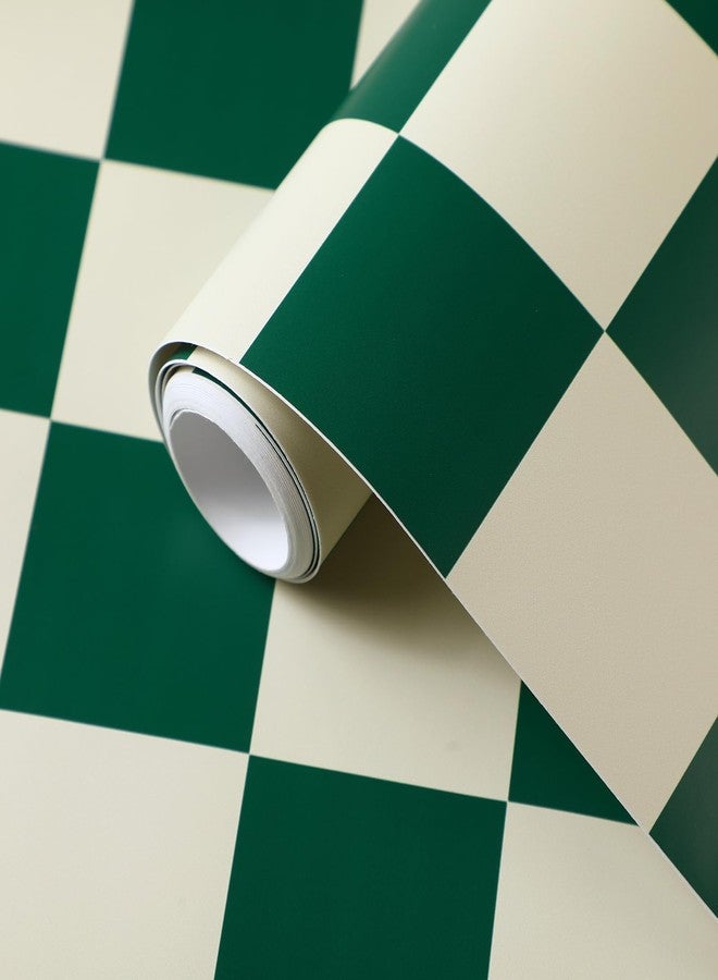 Drydiet Retro Checkered Peel and Stick Wallpaper Funky 70s Removable Vintage Decorative Wallpaper Checkerboard Decor for Bathroom Cabinet(9.8' X 15.75'',Turquoise) - Image 2