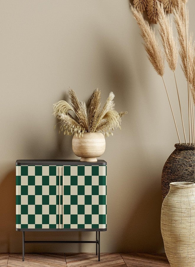 Drydiet Retro Checkered Peel and Stick Wallpaper Funky 70s Removable Vintage Decorative Wallpaper Checkerboard Decor for Bathroom Cabinet(9.8' X 15.75'',Turquoise) - Image 3