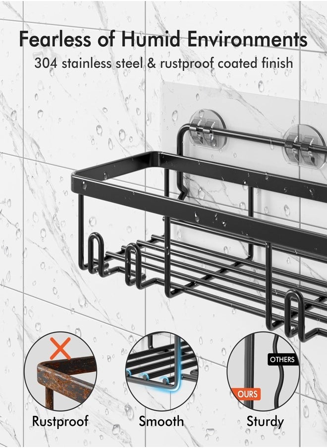 Tiokkss - Shower Caddy 6 Pack, Rustproof Stainless Steel Shower Shelves for Bathroom Organizers and Storage, Adhesive No Drilling Durable Bath Accessories with Large Capacity for Home & Kitchen Decor - Image 1