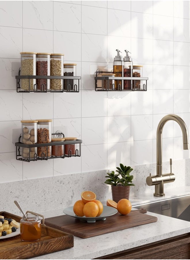 Tiokkss - Shower Caddy 6 Pack, Rustproof Stainless Steel Shower Shelves for Bathroom Organizers and Storage, Adhesive No Drilling Durable Bath Accessories with Large Capacity for Home & Kitchen Decor - Image 1