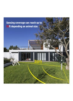 NIBEMINENT Solar Powered Ultrasonic Animal Scarer Black/Silver  - Image 2