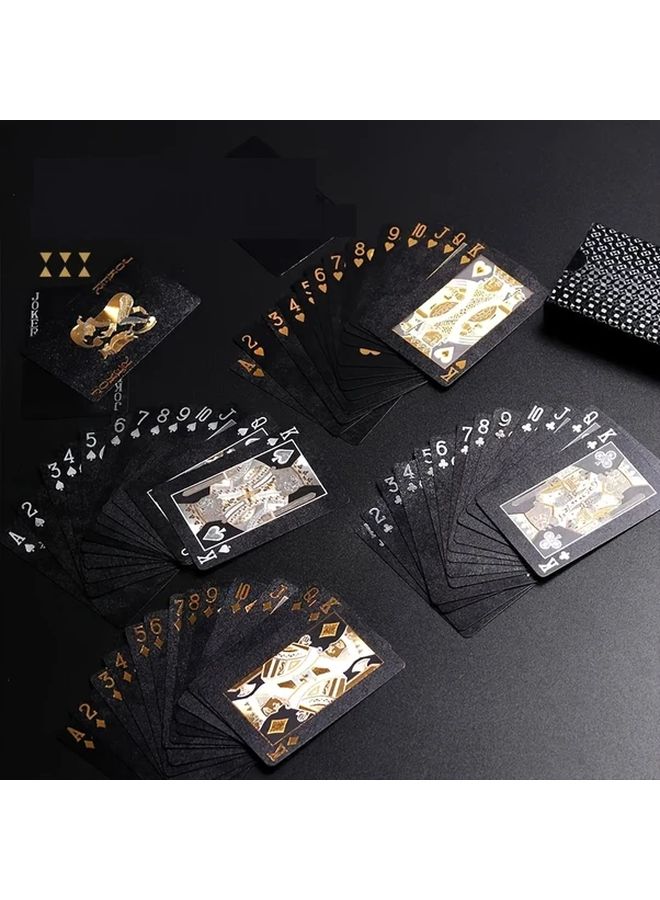 Golden Hearts Poker Cards Classic Black Plastic Durable Tabletop Game 1pc - Image 5