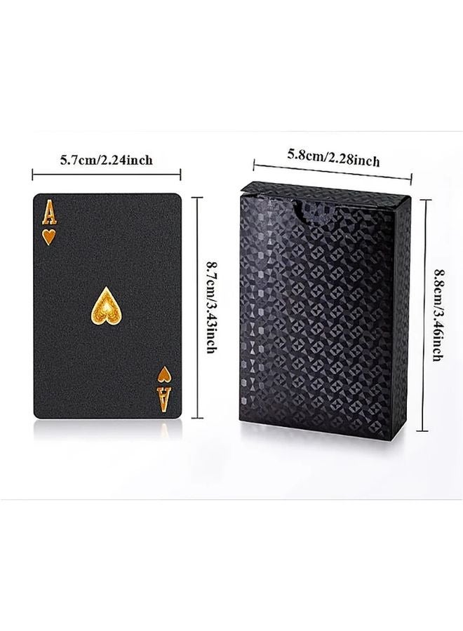 Golden Hearts Poker Cards Classic Black Plastic Durable Tabletop Game 1pc - Image 4
