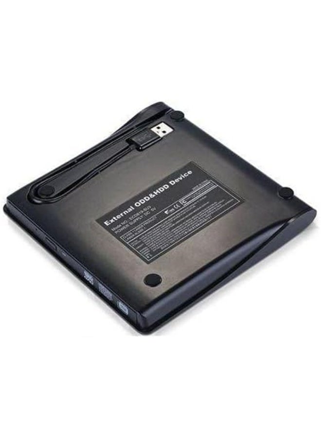 Portable external DVD drive with USB 3.0 port for Windows/Linux/OS/Apple/Mac (Black) - Image 2