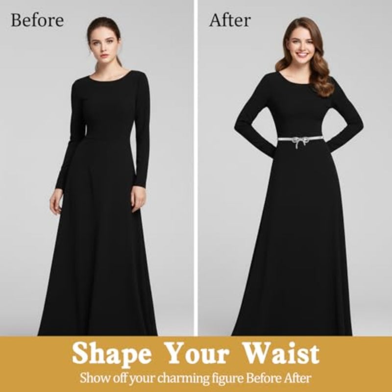 Belts for Women, Metal Belts for Dress Adjustable Stretchy Waist Belt with Bowknot for Dresses Jeans Shirts - Image 5