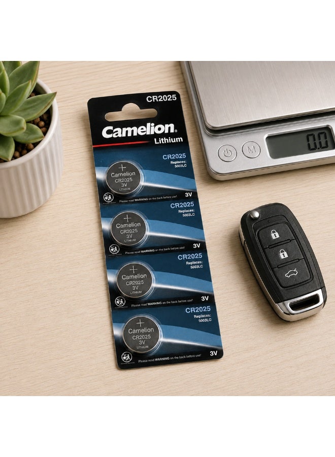 Camelion CR2025 3V Lithium Coin Cell Batteries 5 Pack for Car Remotes, Watches & Electronics - Image 3