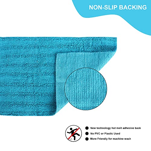 SASHAA World Super Absorbent Non Slip Rectangular Bathmat | for Living Room, Bathroom, Kitchen, Bedroom, Indoor & Outdoor | Blue | 40 X 60 Cm, Pack of 2, Cotton - Image 3