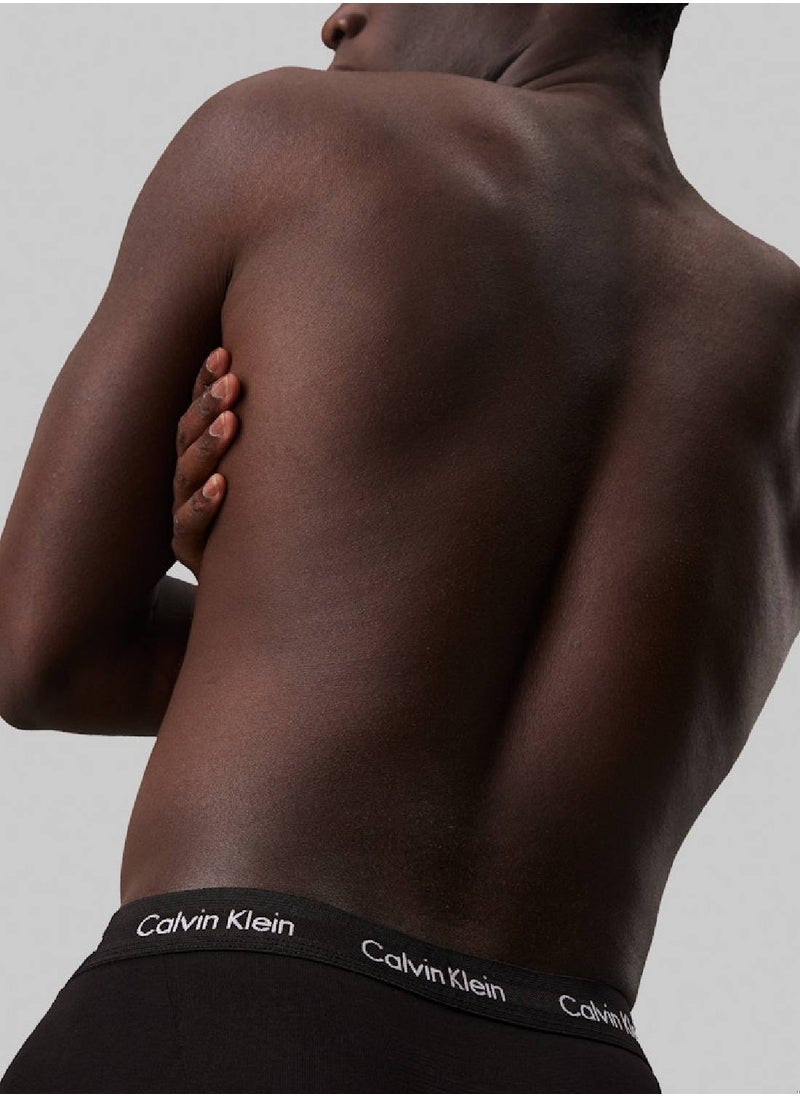 CALVIN KLEIN Men's 3 Pack Trunks - Cotton, Black  - Image 4