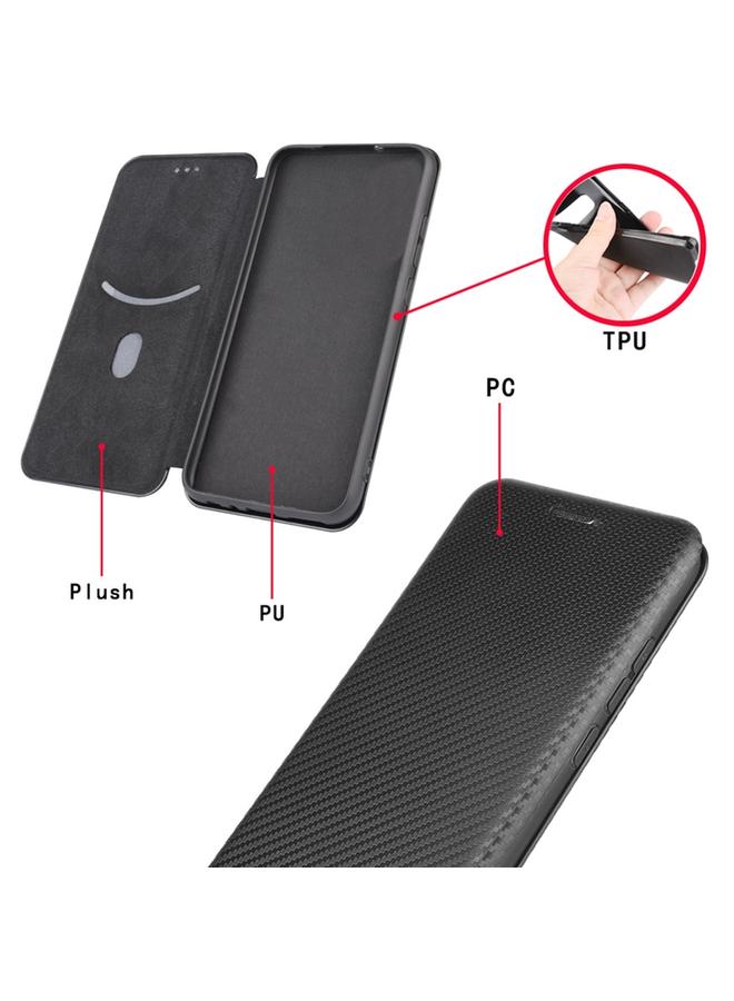 اس-توب جراب لهاتف LG Wing 5G مع مشبك من ألياف الكربون، جراب قلاب أفقي من مادة TPU + PC + جلد PU مع فتحة بطاقة - Image 5