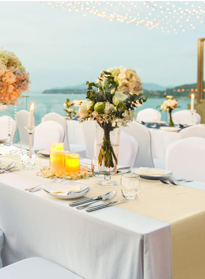 جروستيدي الشمبانيا الجدول تشغيل نمط طويل عرس الحرير الساتان - Image 5