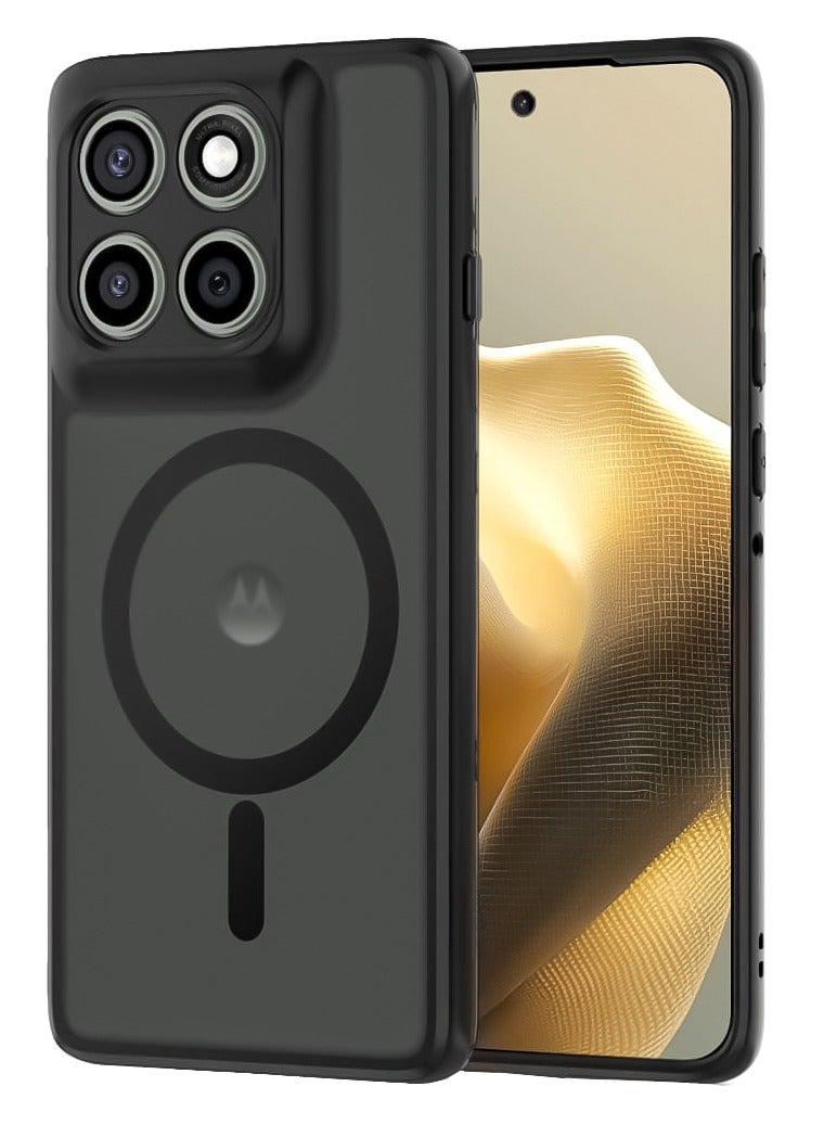 For Motorola Edge 60 Pro Magnetic Case, Compatible with MagSafe, TPU+PC Shockproof Matte Skin Feel Mobile Phone Back Cover, Anti-fingerprint Slim Fit Protective Casing  - Image 1