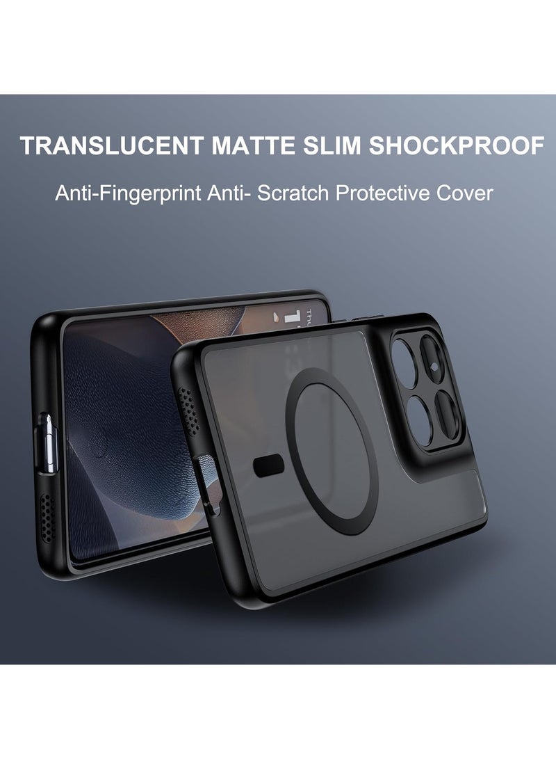 For Motorola Edge 60 Pro Magnetic Case, Compatible with MagSafe, TPU+PC Shockproof Matte Skin Feel Mobile Phone Back Cover, Anti-fingerprint Slim Fit Protective Casing  - Image 4