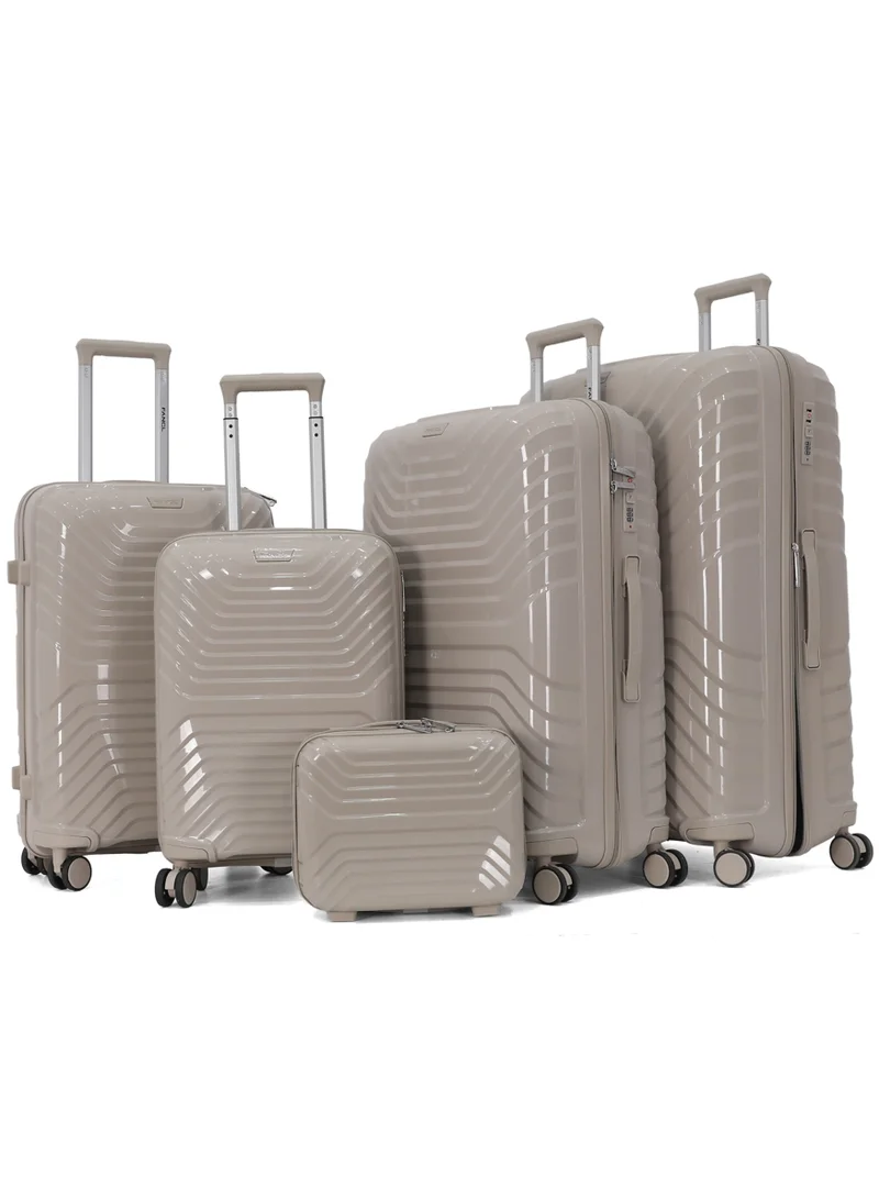فانكل Fancl 5 Piece Luggage Set PP Hard Shell Suitcase Set with TSA Lock & Spinner Wheels, Lightweight Travel Luggage